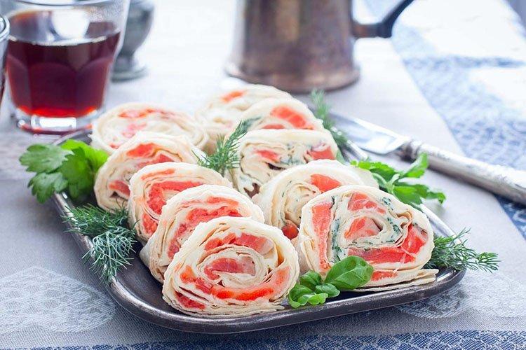 Lavash Appetizer with Salmon and Cream Cheese - Recipes