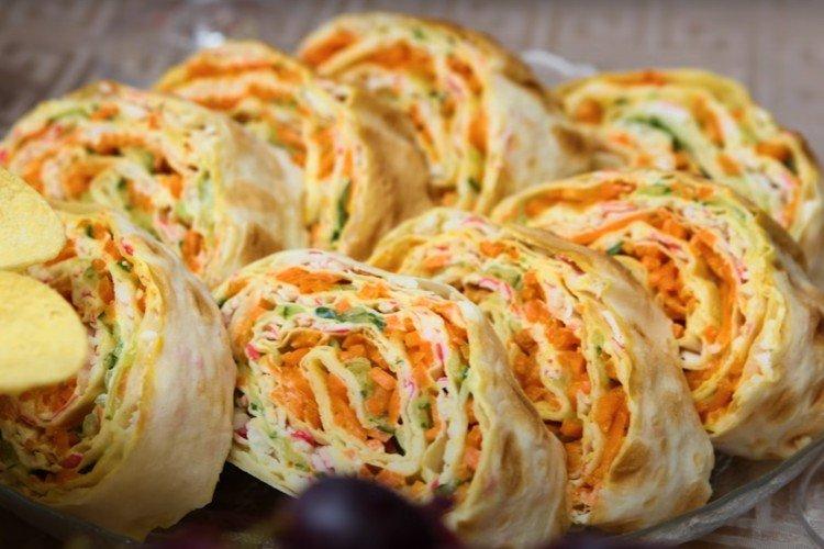 Lavash Appetizer with Korean Carrots - Recipes