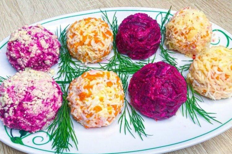 Aperitivo Bolas de colores para la mesa festiva - recetas