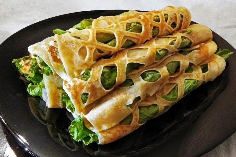 Aperitivo de crepes Macramé para la mesa festiva - recetas