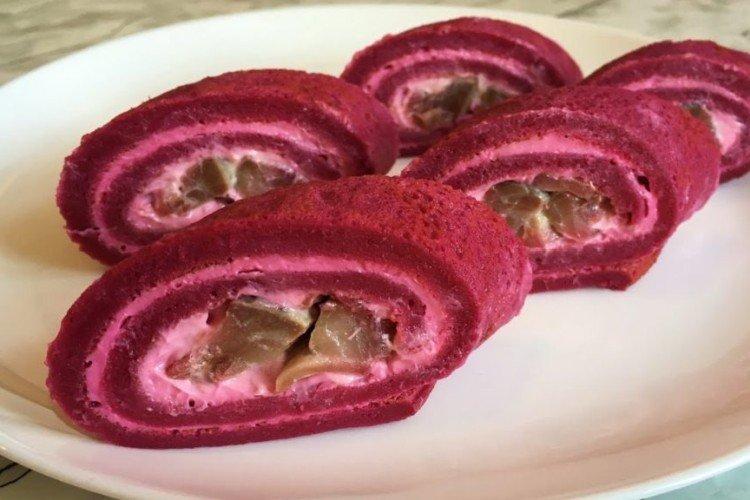 Aperitivo de crepes de remolacha para la mesa festiva - recetas