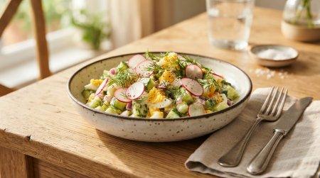 20 einfache Salate mit Eiern und Gurken