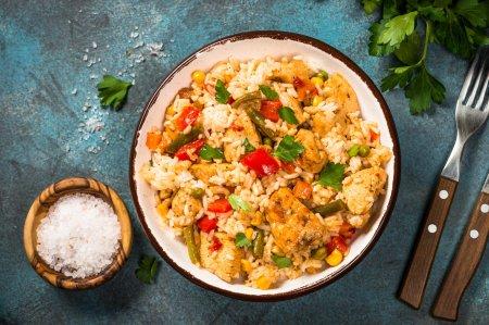 Riz au poulet et légumes à l'Airfryer – recette étape par étape