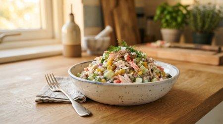 Salades aux bâtonnets de crabe : 15 meilleures recettes